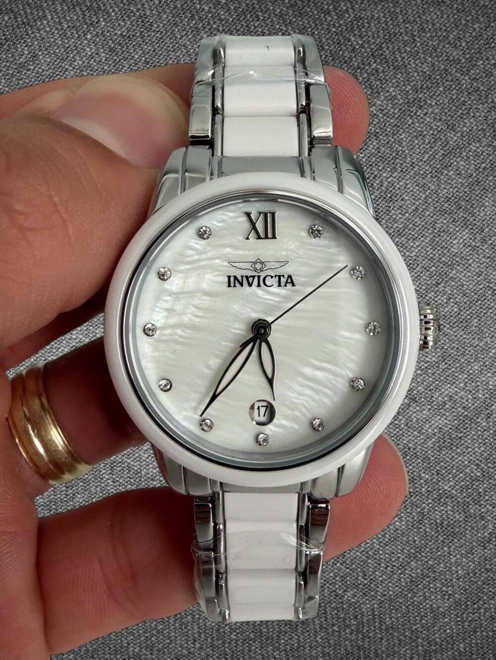 Invicta Women’s White Mother Of Pearl Silver Tone Watch - Picture 4 of 8